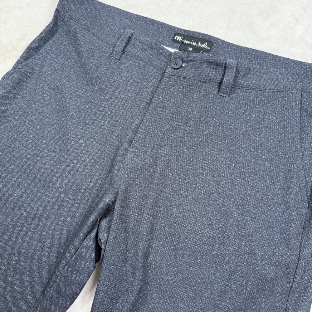 TravisMathew Mens Golf Shorts Size 38 Dark Grey Heather Stretch Performance